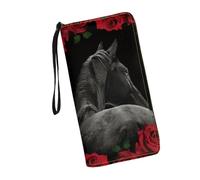 JUDENTIDOS Portafoglio da donna intorno alla cerniera borsa lunga RFID blocco porta carte pochette portafoglio da polso, Luce natalizia., Taglia unica