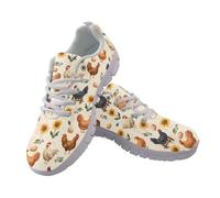 JUDENTIDOS Scarpe da ginnastica casual con lacci per donne e uomini sportivi atletici tennis scarpe da corsa traspiranti, Polli Gallo, 45 EU