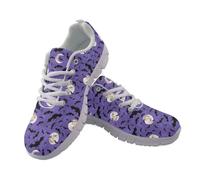 JUDENTIDOS Scarpe da ginnastica da donna, con lacci, alla moda, per tennis, corsa, camminata, Halloween Pipistrelli Luna, 46 EU