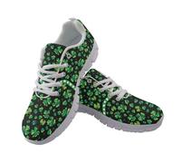 JUDENTIDOS Scarpe da ginnastica da donna e uomo, leggere, antiscivolo, per palestra, allenamento, in rete traspirante, scarpe da corsa e da passeggio, Foglie verdi per il giorno di San Patrizio, 41 EU