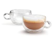 Judge Duo Form JDG64 - Set di 2 tazze da caffè in vetro per latte macchiato con manico, vuoto, resistenti al calore, lavabili in lavastoviglie, 325 ml