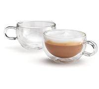Judge Duo Form - Set di 2 tazze da cappuccino in vetro con manico, vuoto, resistenti al calore, 250 ml