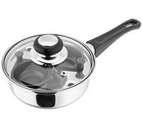 Judge Essentials HP92 - Pentola per uova a due tazze e padella in acciaio inox, 16 cm, coperchio in vetro ventilato e manico per mantenere la freschezza - 10 anni di garanzia