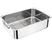 Judge H045-Teglia per arrosti, 36 x 26 x 10 cm, con griglia, Acciaio Inossidabile, Argento, 38 cm