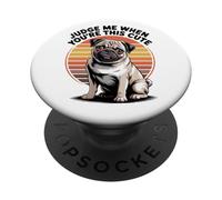 Judge Me When You're This Cute | Retro Pug Dog PopSockets PopGrip Adesivo