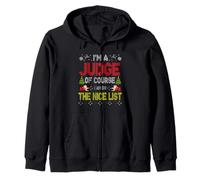 Judge of Course On The Nice List Ugly Christmas Sweater Felpa con Cappuccio
