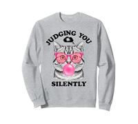 Judging You Silently Funny Cat Blowing a Bubble Gum Cat Mom Felpa