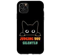 Judging You Silently Funny Saying Black Cat Lover Sarcastico Custodia per iPhone 11 Pro Max
