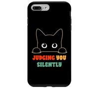 Judging You Silently Funny Saying Black Cat Lover Sarcastico Custodia per iPhone 7 Plus/8 Plus