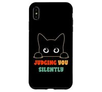 Judging You Silently Funny Saying Black Cat Lover Sarcastico Custodia per iPhone XS Max