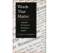 Judith H. Anderson Words That Matter (Copertina rigida)