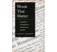Judith H. Anderson Words That Matter (Copertina rigida)