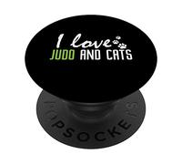 Judo Amo il judo e i gatti PopSockets PopGrip Adesivo