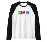 Judo Amore Pace Maglia con Maniche Raglan