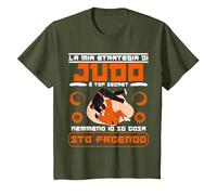 Judo Atleta La Mia Strategia di Judo Maglietta, Bambini, Oliva, 8 Anni