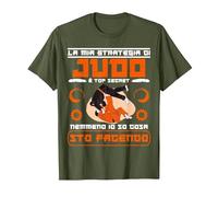 Judo Atleta La Mia Strategia di Judo Maglietta, Uomo, Oliva, L