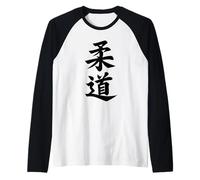 Judo Kanji Personaggi Arte Marziale Giapponese Maglia con Maniche Raglan
