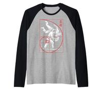 Judo Throw Fibonacci Spiral Arti Marziali Kanji Budo Maglia con Maniche Raglan