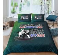 Judo trainingcopripiumino morbida microfibra Set di 3 Pezzi stampa 3D con cerniera martial arts action style Set Di Copripiumino con federa soffice morbida for adolescenti Super king（260x220cm）