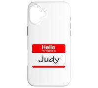Judy, ciao Il mio nome è Targhetta, distintivo Custodia per iPhone 16 Plus