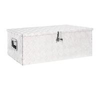 JUDYY Contenitore Portaoggetti Argento 90x47x33,5 cm in Alluminio, Modern e Funzionale
