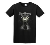 JUEBANG Men's Round Neck T-Shirt Bloodborne The Old Hunters Poster Classic Style Black 3XL