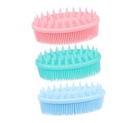 Juego de 3 Cepillos de Silicona para Ducha - Exfoliante Suave para Recién Nacidos, Adolescentes y Adultos - Cepillo de Baño para Cabello, Espalda y Masaje Corporal