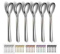 Juego de 6 cucharas de café Kyraton de 5,5 pulgadas de acero inoxidable, cucharas de café expreso, cucharas de postre, juego de mini cucharas pequeñas para lavavajillas de fiesta