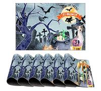 Juego de 6 manteles individuales para mesa de comedor, patas de perro, resistentes a las manchas, lavables, para cocina, restaurante, 12 x 18 pulgadas