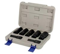 Juego de 7 vasos hexagonales de impacto de 1/2", en caja de plástico