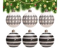 Juego De Adornos Navideños, Adornos De Bolas Para Árbol De Navidad A Granel, 6 Piezas De Adornos De Bolas Navideñas Portátiles Reutilizables | Adornos De Bolas Decorativos A Granello Di 6 Cm Para