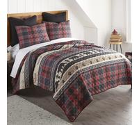 Juego de cama Donna Sharp King de 3 piezas: edred n Canoe Trip Lodge con edred n King y dos fundas de almohada King. Lavable a m quina.