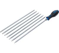 Juego de destornilladores con puntas intercambiables | perfil en T (para Torx) / T-Star (para Torx Plus) | 8 piezas