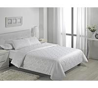 Juego de FUNDA NORDICA + 2 fundas de cojín Viena color blanco Cama de 135/140 (5 piezas) - Tejido jacquard - 50% algodón / 50% poliéster. Gramage: 115