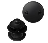 Juego de grifer a para ba era Westbrass Twist & Close con placa frontal antidesbordamiento de dos orificios, negro mate D94-2-62