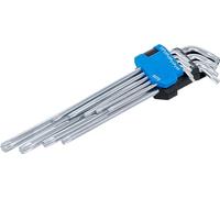 Juego de llaves acodadas | extra largas + extra cortas | perfil en T (para Torx) T10 - T50 | 9 piezas