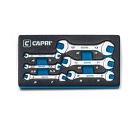 Juego de llaves de boca mini delgadas Capri Tools, m tricas de 3,2 a 13 mm, 6 piezas