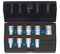 Juego de llaves de vaso 1/2" 9 pzas TORX E10-E24