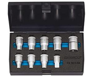 Juego de llaves de vaso 1/2" 9 pzas TORX E10-E24