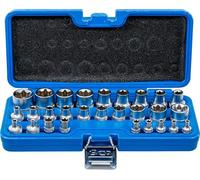 BGS Set di inserti per chiavi a bussola con profilo E, azionamento quadro interno 6,3mm (1/4") / 12,5mm (1/2"), apertura E4 - E24, 28pz. Quantità:1