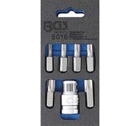 Juego de puntas de destornilladores | entrada 10 mm (3/8") | perfil en T (para Torx) | 7 piezas