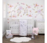 Juego de ropa de cama para cuna NoJo de 4 piezas con dise o de ciervos en acuarela, rosa, gris, blanco y azul