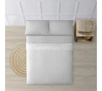 JUEGO DE SÁBANAS 100% ALGODÓN MODELO PAPAMOA GRIS RAYA PARA CAMA DE 150/160