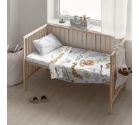 JUEGO DE SÁBANAS CON ALMOHADA Y BAJERA ESTAMPADAS 100% ALGODÓN MODELO HEDWIG PARA MAXICUNA