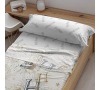JUEGO DE SÁBANAS CON ALMOHADA Y BAJERA ESTAMPADAS 100% ALGODÓN MODELO HPOTTER GOLD BEIGE PARA CAMA DE 150/160