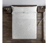 JUEGO DE SÁBANAS CON ALMOHADA Y BAJERA ESTAMPADAS 100% ALGODÓN MODELO HPOTTER STARS GOLD PARA CAMA DE 180.