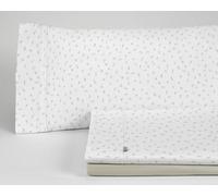 Juego de sábanas Iber color piedra. Cama de 150 cm. 3 piezas