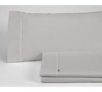 Juego de sábanas liso color plomo - Cama de 150 (4 piezas) -50% algodón / 50% poliéster - 144 hilos. Gramage: 115
