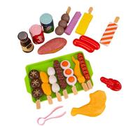 Juego De Simulación De Barbacoa Para Niños: Kit De Cocina Con Parrilla De Juguete, Colección De Brochetas De Comida Para Jugar | Simulación De Cocina Realista, Juguete De Entretenimiento De Aprendizaj