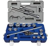 Juego de vasos hexagonales 3/4" (22-50mm), 17 piezas